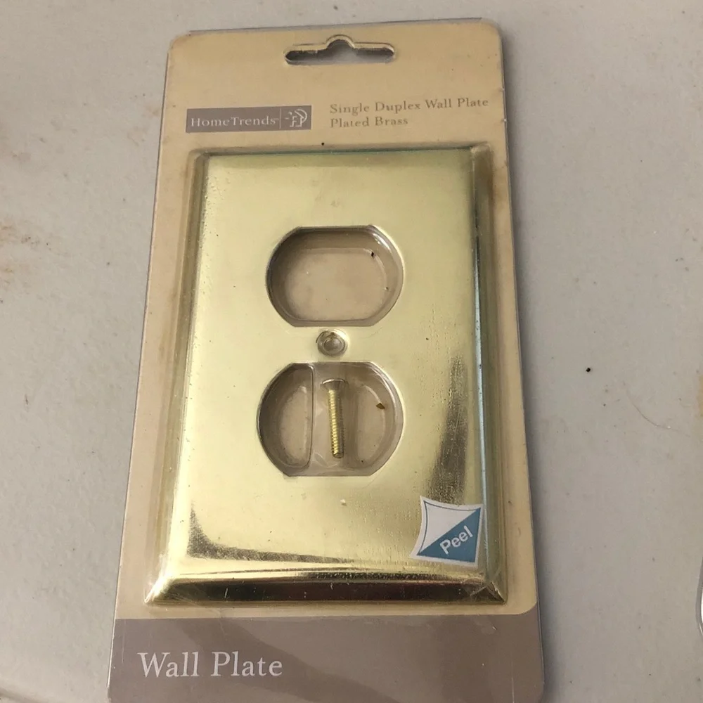 Brass Single Duplex Wall Plate - Gold